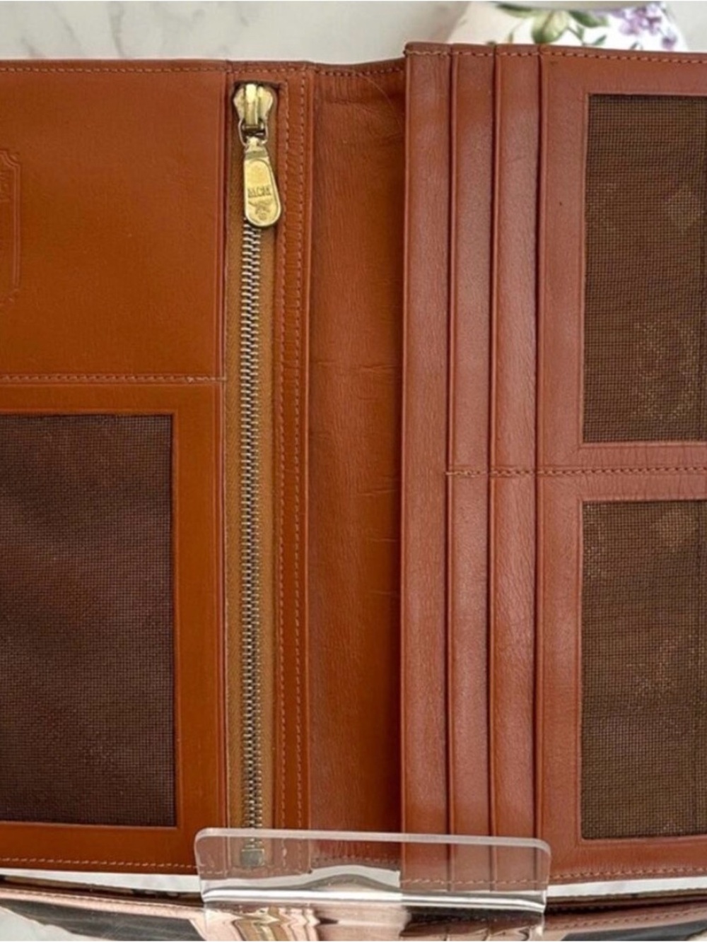 MCM Vintage Top Handle Satchel / Tote Cognac Visetos Monogram Pre-Owned - Picture 11 of 14